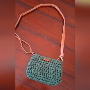 Stylish Green Crochet Crossbody Bag